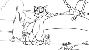 tranh tô màu Coloriage Tom và Jerry cho bé 7 tuổi miễn phí