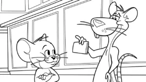 in hình tô màu Coloriage Tom và Jerry cho bé 4 tuổi