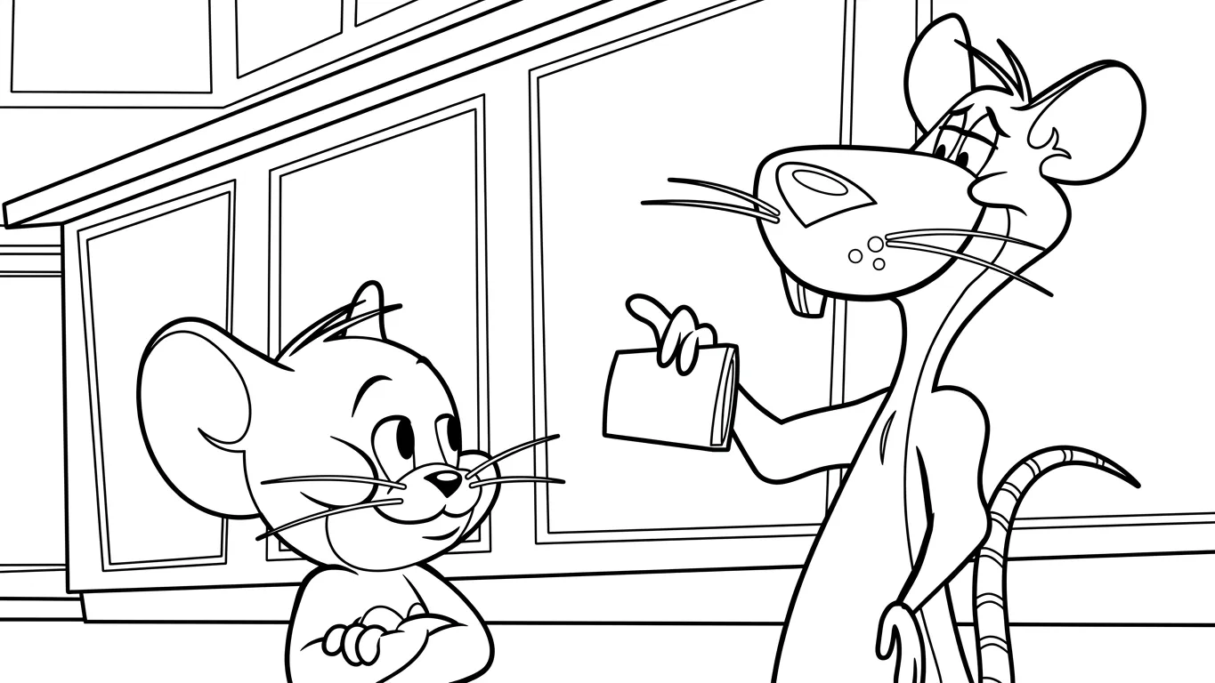 in hình tô màu Coloriage Tom và Jerry cho bé 4 tuổi