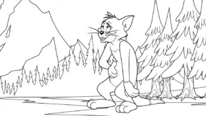 file pdf hình tô màu Coloriage Tom và Jerry cho bé