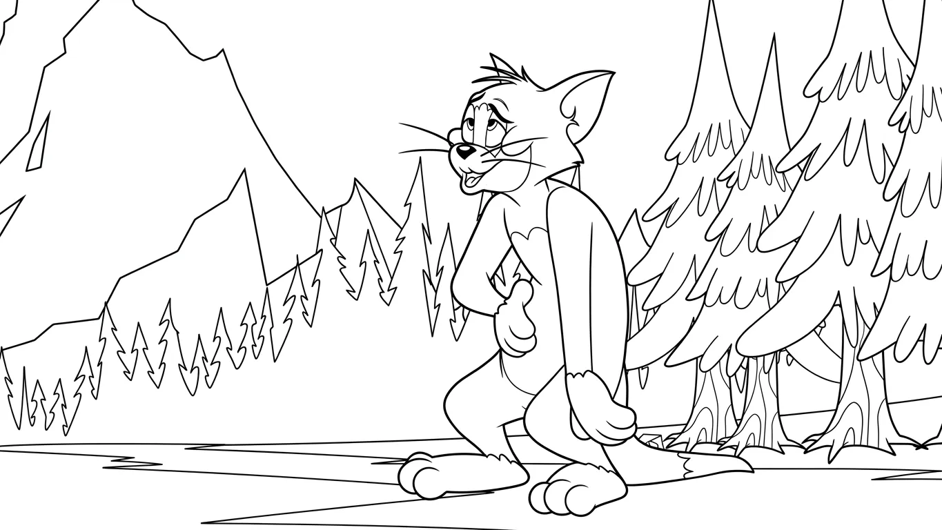 file pdf hình tô màu Coloriage Tom và Jerry cho bé