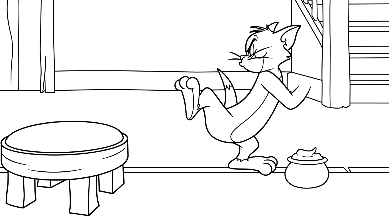hình tô màu Coloriage Tom và Jerry in ngay 2