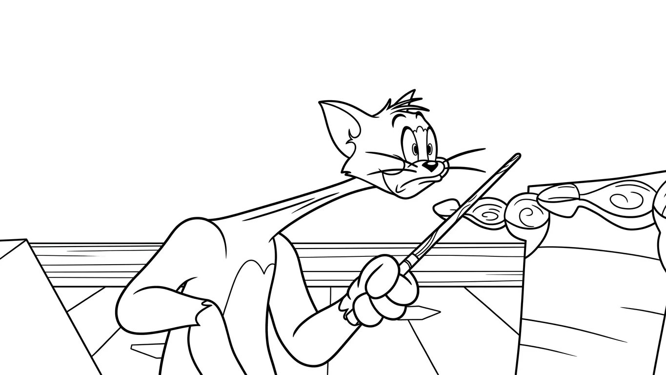 hình tô màu Coloriage Tom và Jerry cho bé 5 tuổi miễn phí 1