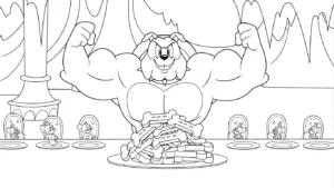 in tranh tô màu Coloriage Tom và Jerry khổ A4