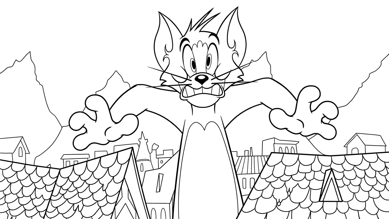 tranh tô màu Coloriage Tom và Jerry cho bé 6 tuổi