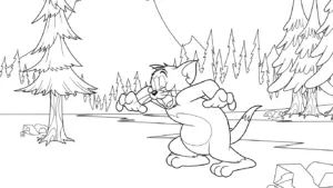 tranh tô màu Coloriage Tom và Jerry cho bé 8 tuổi miễn phí