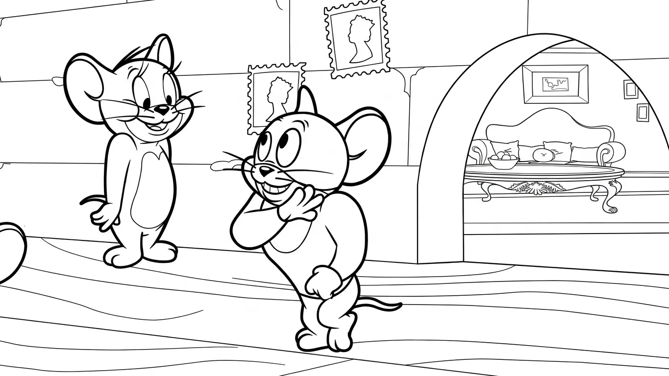 tải tranh tô màu Coloriage Tom và Jerry cho bé 8 tuổi