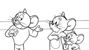 tranh tô màu Coloriage Tom và Jerry cho bé