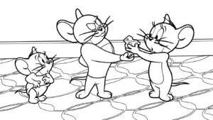 in hình tô màu Coloriage Tom và Jerry cho bé 5 tuổi