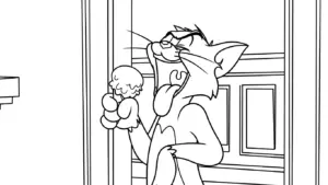 tranh tô màu Coloriage Tom và Jerry cho bé tải miễn phí