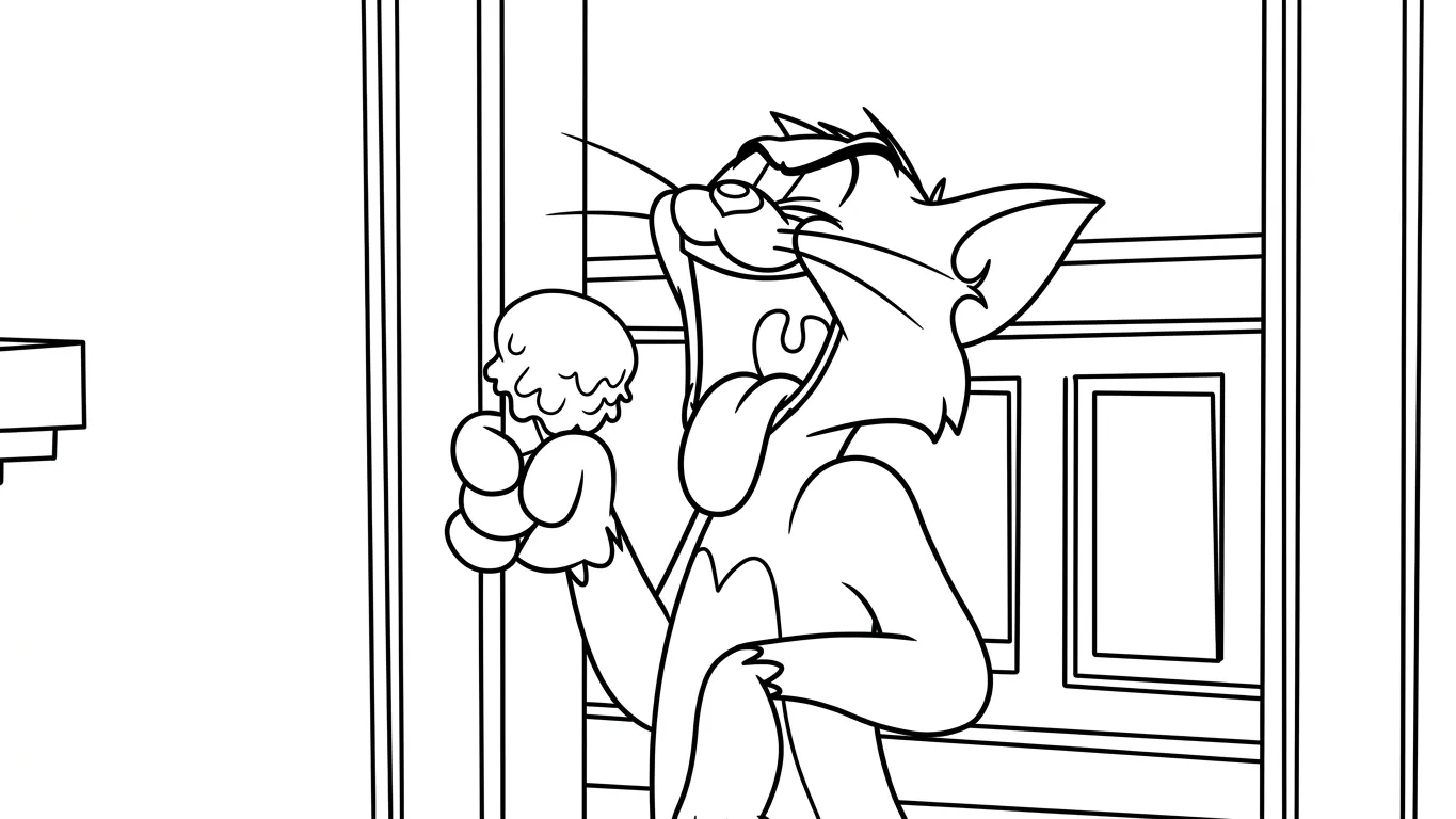 tranh tô màu Coloriage Tom và Jerry cho bé tải miễn phí 1
