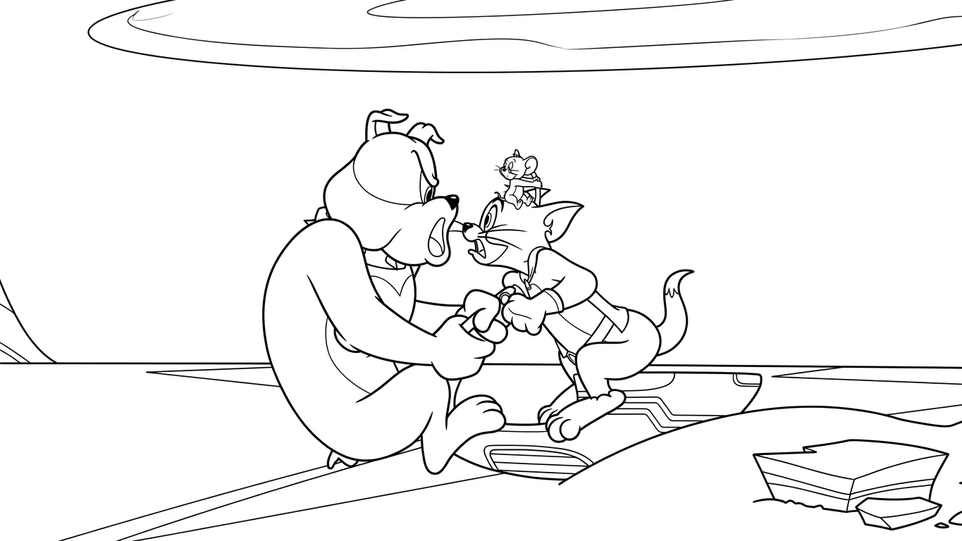 in tranh tô màu Coloriage Tom và Jerry cho bé 6 tuổi 1