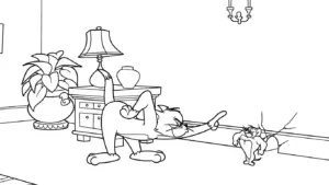 tải tranh tô màu Coloriage Tom và Jerry cho bé miễn phí