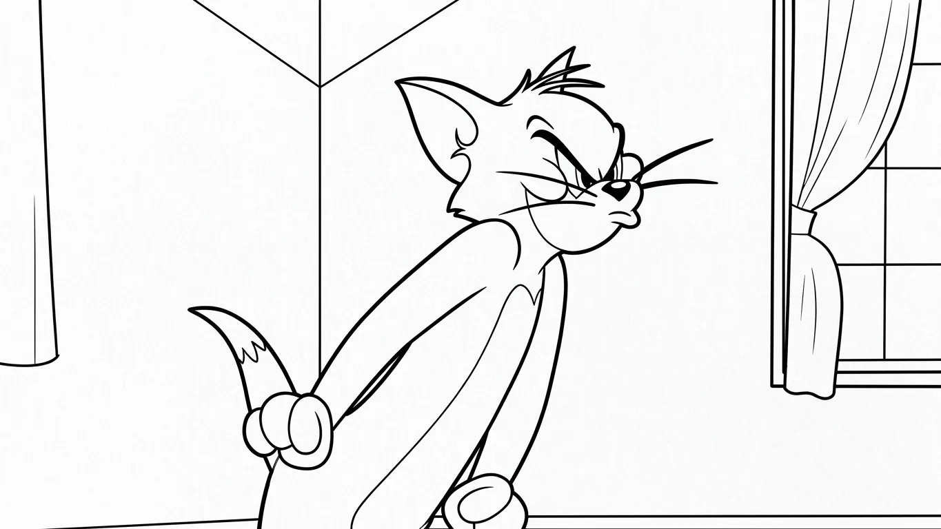 hình tô màu Coloriage Tom và Jerry cho bé tải miễn phí
