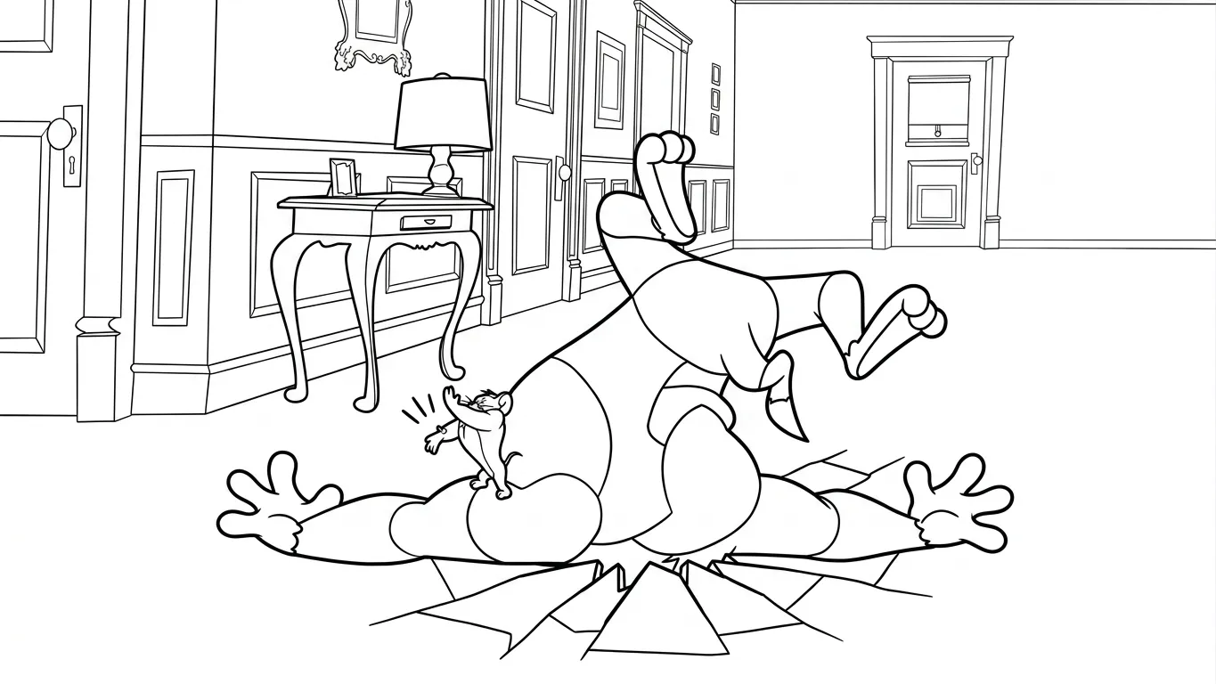 tranh tô màu Coloriage Tom và Jerry cho bé 8 tuổi
