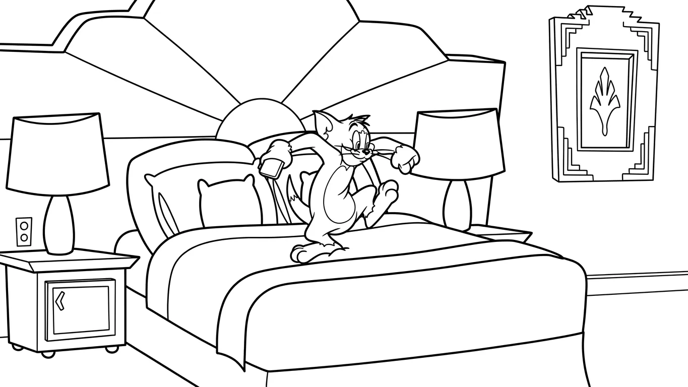 hình tô màu Coloriage Tom và Jerry cho bé 5 tuổi