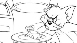 download tranh tô màu Coloriage Tom và Jerry cho bé