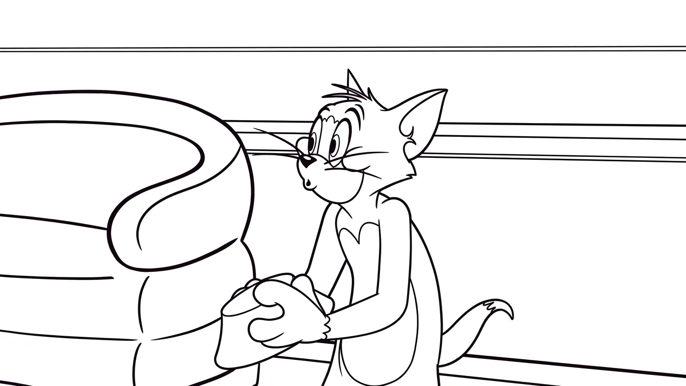 hình tô màu Coloriage Tom và Jerry cho bé 4 tuổi miễn phí 2