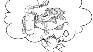 tải tranh tô màu Coloriage Tom và Jerry cho bé