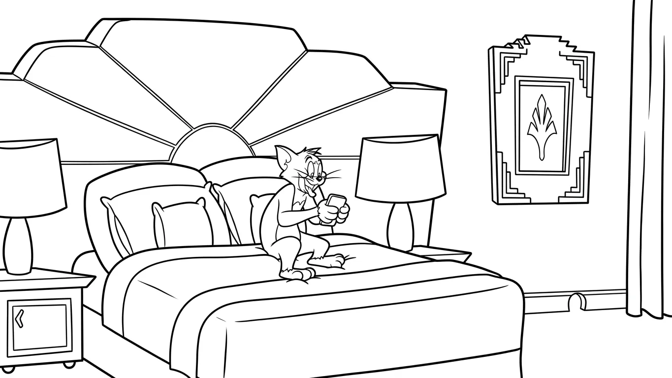 tranh tô màu Coloriage Tom và Jerry cho bé đơn giản