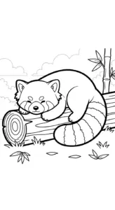 in hình tô màu Tô Màu Gấu Trúc Đỏ miễn phí