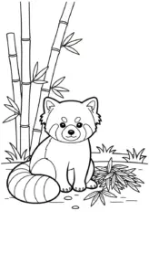 in tranh tô màu Tô Màu Gấu Trúc Đỏ cho bé 5 tuổi