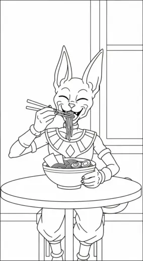 hình tô màu Tranh Tô Màu Beerus 1 cho bé tải về