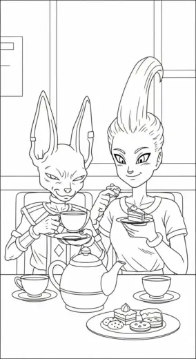 mẫu in hình tô màu Tranh Tô Màu Beerus 10 cho bé