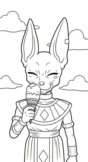 tranh tô màu Tranh Tô Màu Beerus 11 cho bé tải chất lượng cao