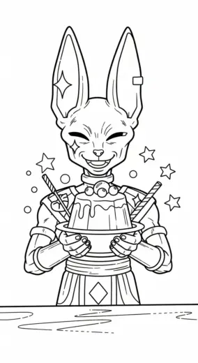 tải tranh tô màu Tranh Tô Màu Beerus 13 cho bé 8 tuổi
