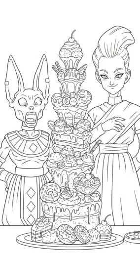 tranh tô màu Tranh Tô Màu Beerus 14 cho bé 7 tuổi chất lượng cao