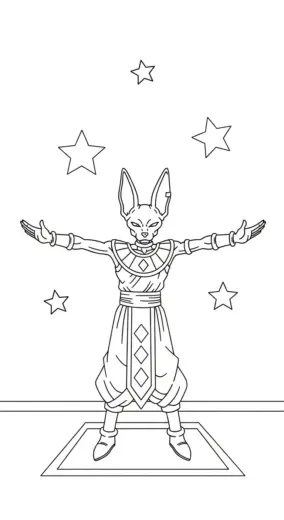 hình tô màu Tranh Tô Màu Beerus 16 cho bé 3 tuổi chất lượng cao