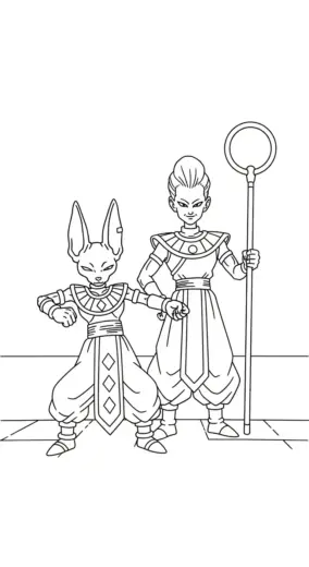 tranh tô màu Tranh Tô Màu Beerus 18 cho bé 7-8 tuổi