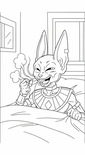 file tranh tô màu Tranh Tô Màu Beerus 19 cho bé in