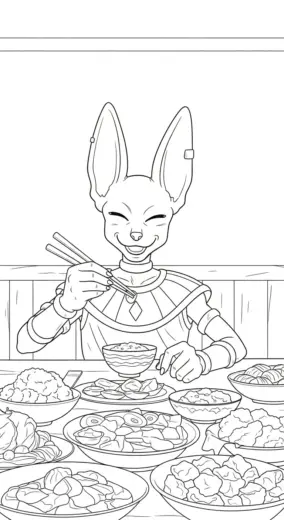 tranh tô màu Tranh Tô Màu Beerus 2 cho bé 7 tuổi chất lượng cao