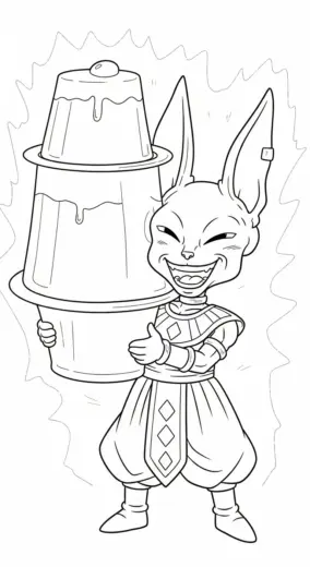 hình tô màu Tranh Tô Màu Beerus 20 cho bé 5 tuổi chất lượng cao