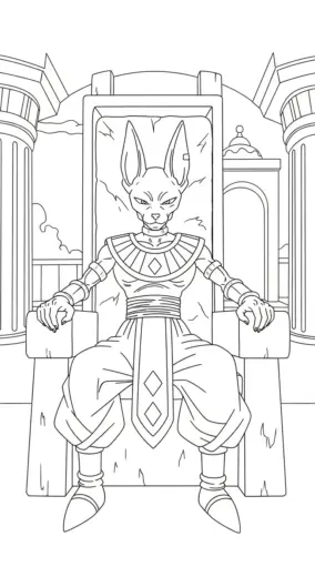 tranh tô màu Tranh Tô Màu Beerus 21 cho bé 3 tuổi