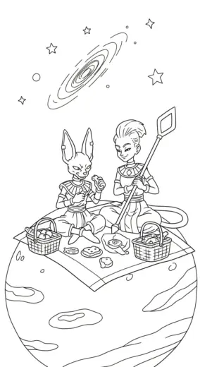 tranh tô màu Tranh Tô Màu Beerus 22 cho bé 4 tuổi chất lượng cao