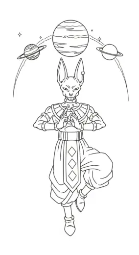 in hình Tranh Tô Màu Beerus 23 cho bé tập tô