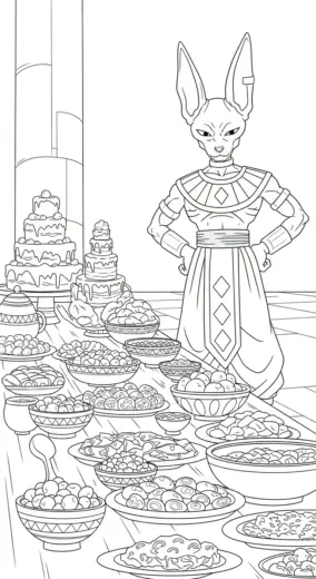 tải hình tô màu Tranh Tô Màu Beerus 25 chất lượng cao