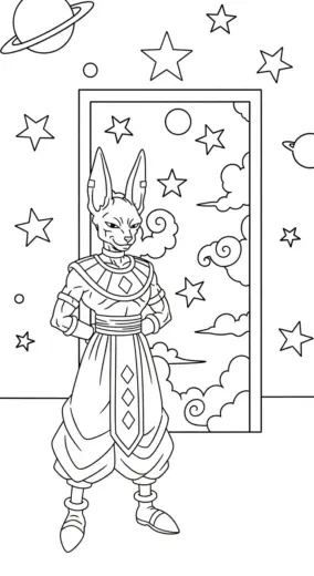 hình tô màu Tranh Tô Màu Beerus 26 cho bé tải chất lượng cao