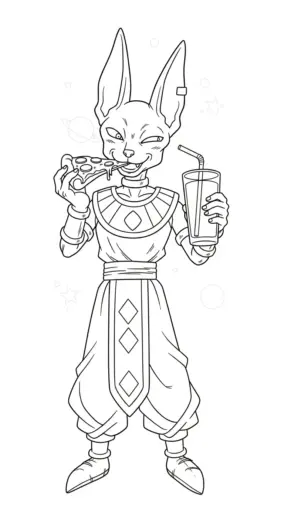 tranh tô màu Tranh Tô Màu Beerus 28 cho bé 3 tuổi chất lượng cao