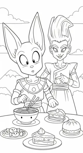 tranh tô màu Tranh Tô Màu Beerus 29 cho bé mới nhất