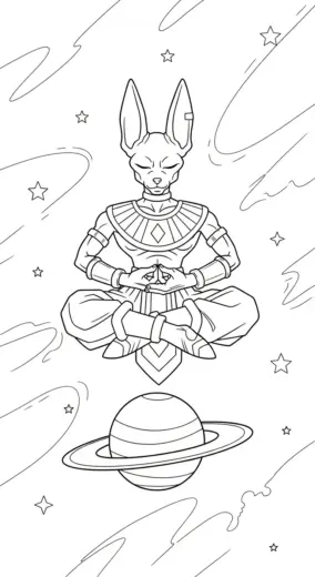 tranh tô màu Tranh Tô Màu Beerus 3 cho bé mới nhất