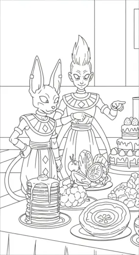 tranh tô màu Tranh Tô Màu Beerus 30 cho bé 4 tuổi chất lượng cao