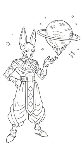 hình tô màu Tranh Tô Màu Beerus 32 cho bé 3 tuổi