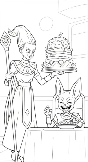 tải tranh tô màu Tranh Tô Màu Beerus 37 cho bé