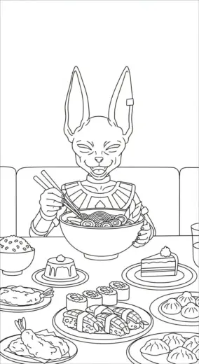tranh tô màu Tranh Tô Màu Beerus 38 cho bé