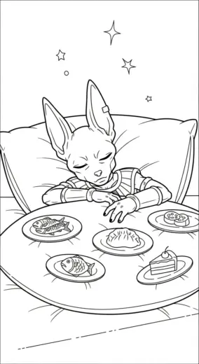tranh tô màu Tranh Tô Màu Beerus 4 in ngay