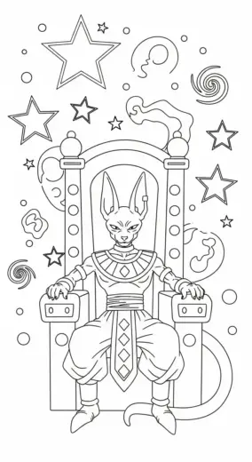 in hình tô màu Tranh Tô Màu Beerus 40 chất lượng cao